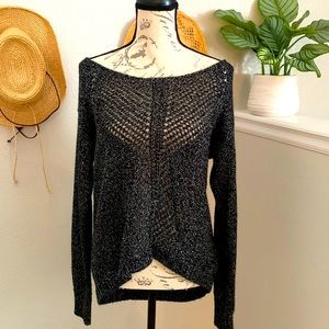 Sheer black and silver sweater size medium